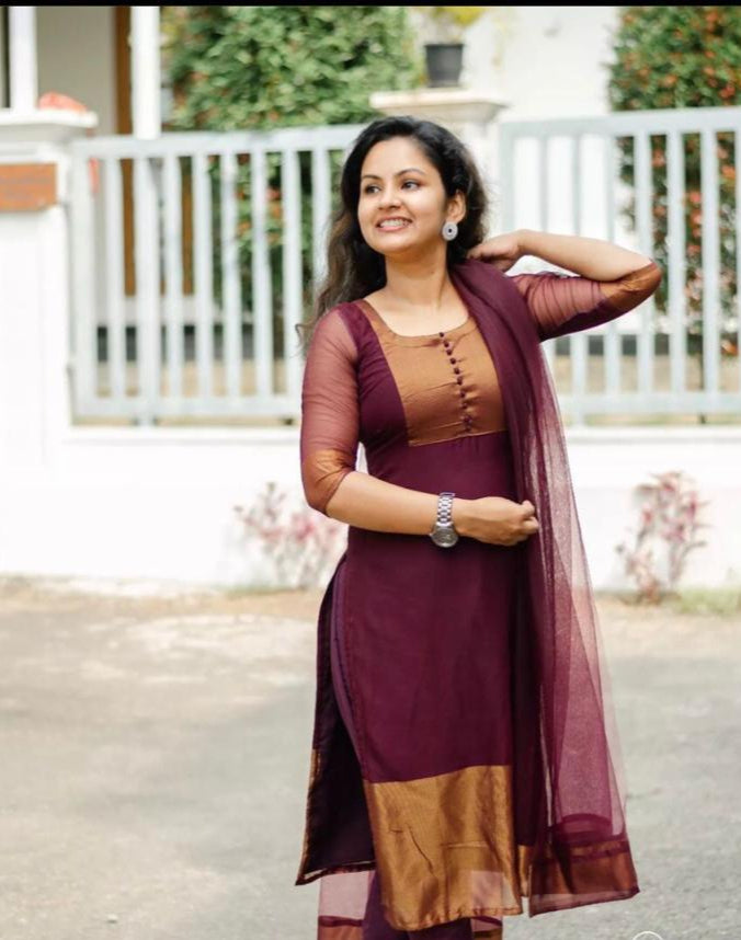 Premium Jacquard Chiffon Kurti Pant Sets
